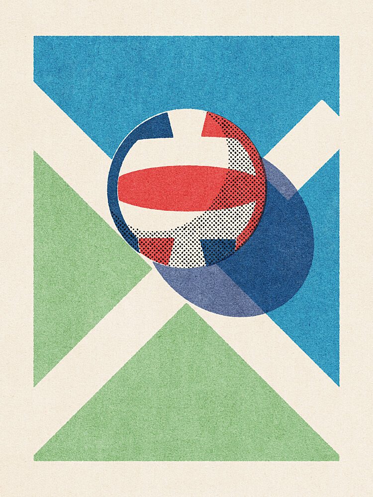 Geometric Volleyball Play art print by Daniel Coulmann for $57.95 CAD