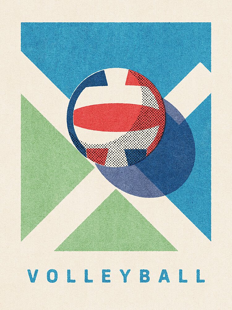 Retro Volleyball Game art print by Daniel Coulmann for $57.95 CAD