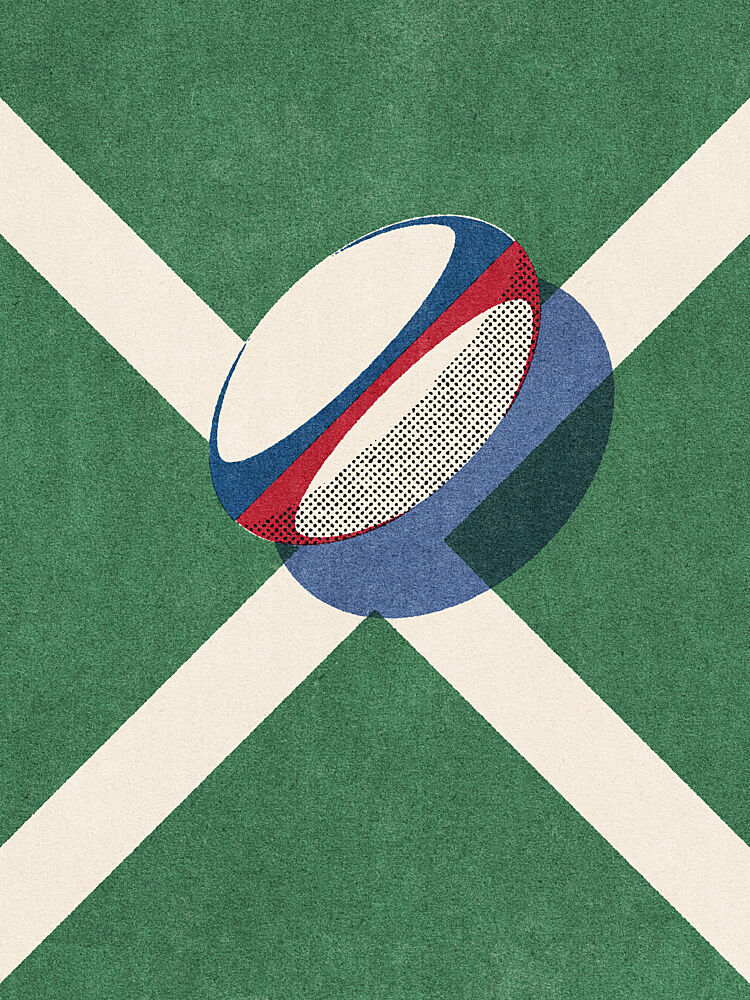 Rugby Ball Field Lines art print by Daniel Coulmann for $57.95 CAD