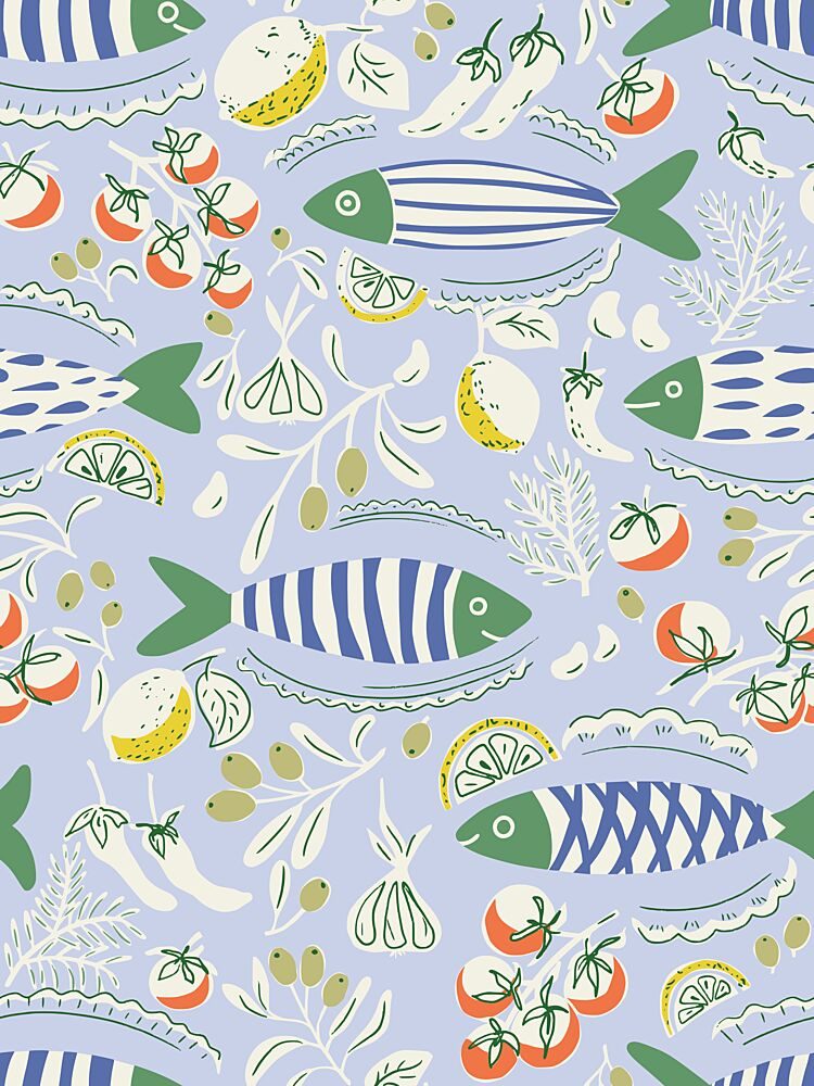 Mediterranean Fish Feast art print by Annick for $57.95 CAD