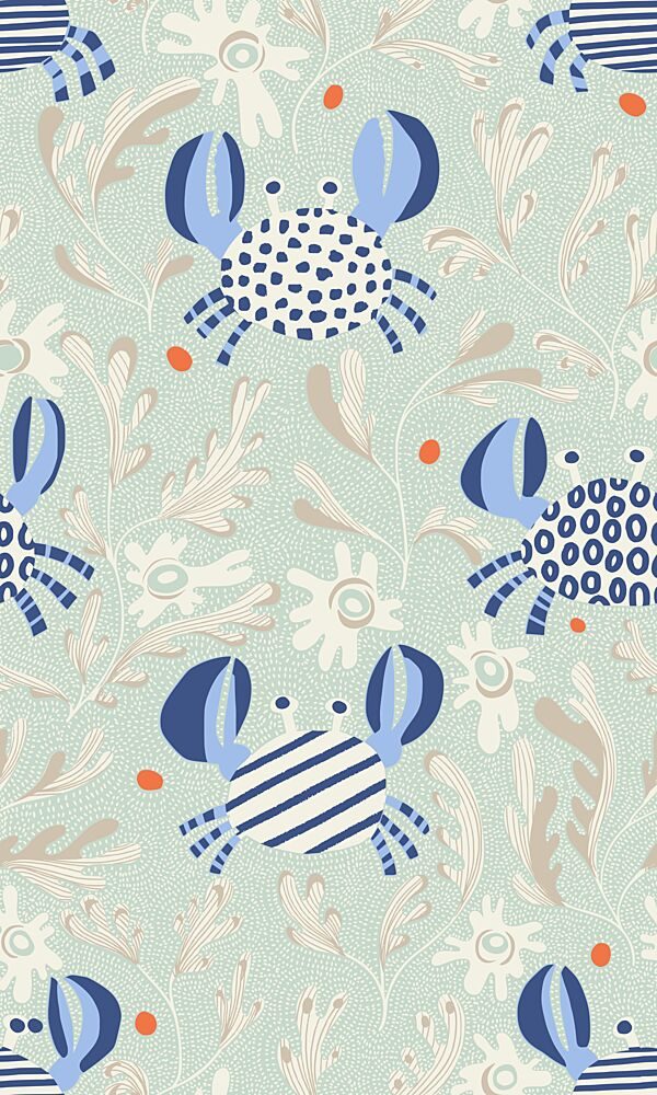 Playful Crab Pattern art print by Annick for $57.95 CAD