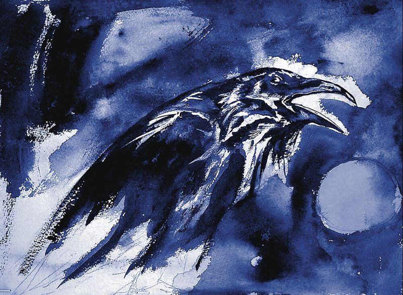 Blue Moon Raven art print by RodMacIver for $57.95 CAD