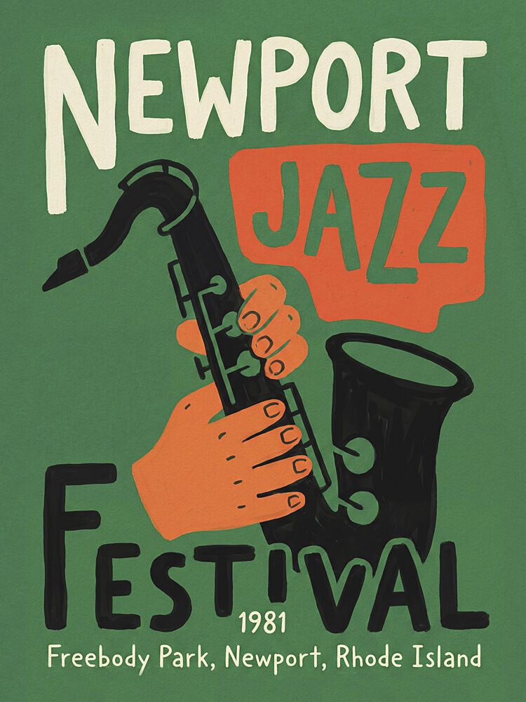 Newport Jazz Festival Saxophone art print by Andreas Magnusson for $57.95 CAD