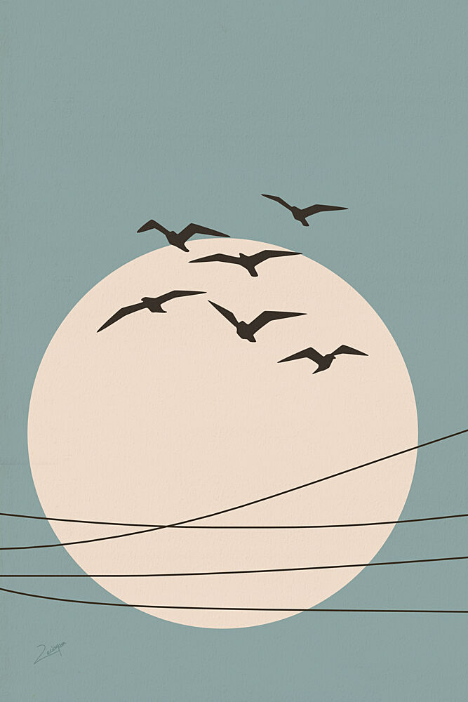 Birds over Sun art print by Zarish Chaudhry for $57.95 CAD