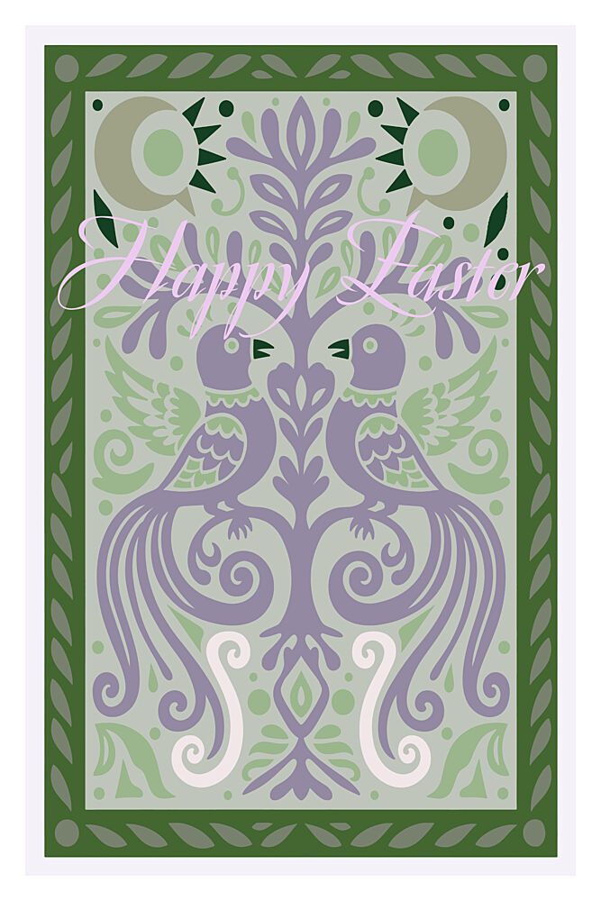 Ornate Easter Birds art print by Cartissi for $57.95 CAD