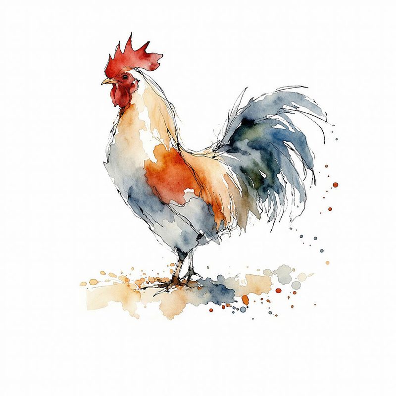 Colorful Farm Rooster art print by Natalie Bruns for $57.95 CAD