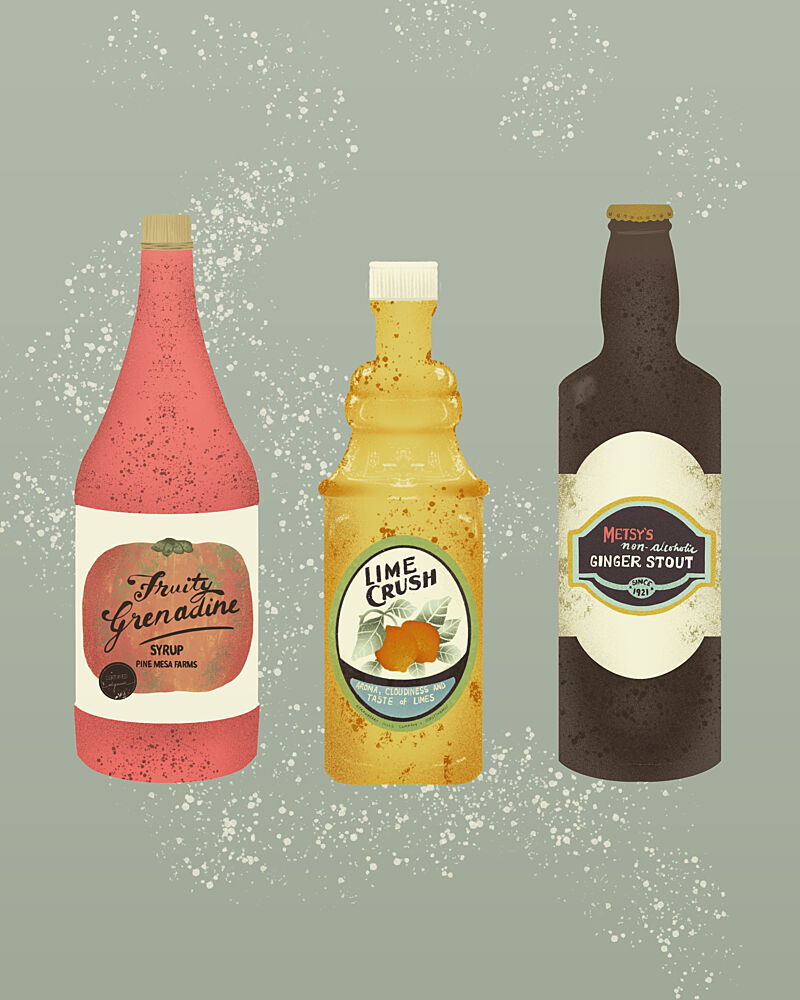 Vintage Drink Bottles art print by Yami Sm for $57.95 CAD