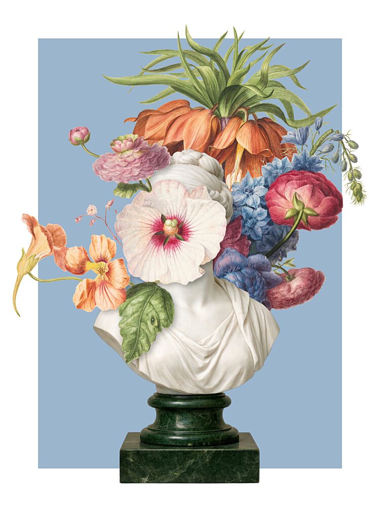 Vibrant Floral Bust art print by Marja van den Hurk for $57.95 CAD