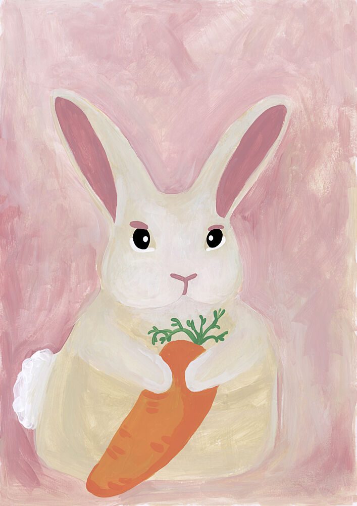 Sweet Bunny with Carrot art print by Rosana Laiz Blursbyai for $57.95 CAD