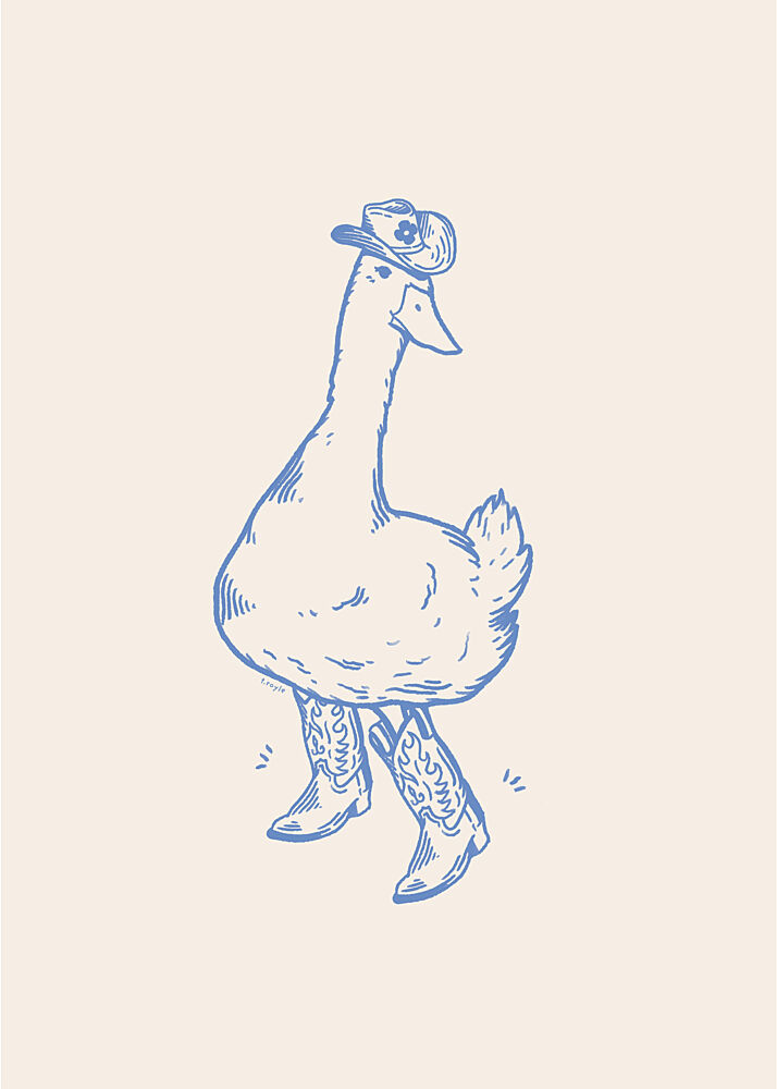 Whimsical Cowboy Goose art print by Tara Royle for $57.95 CAD
