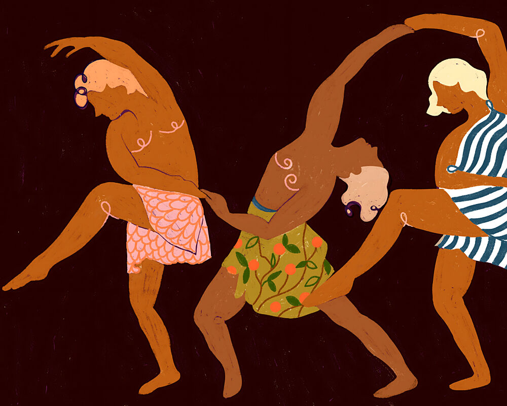 Rhythmic Dancing Figures art print by Uma Gokhale for $57.95 CAD