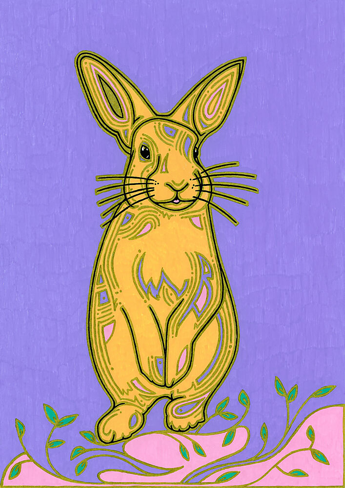 Whimsical Purple Rabbit art print by Iona Gilburt for $57.95 CAD