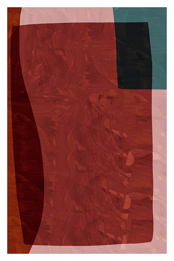 Deep Red Abstract Layers art print by Cartissi for $57.95 CAD