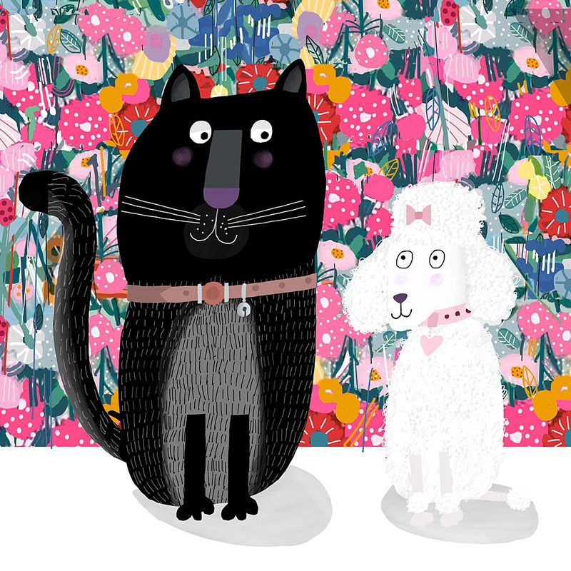Whimsical Pet Friends art print by Carla Daly for $57.95 CAD
