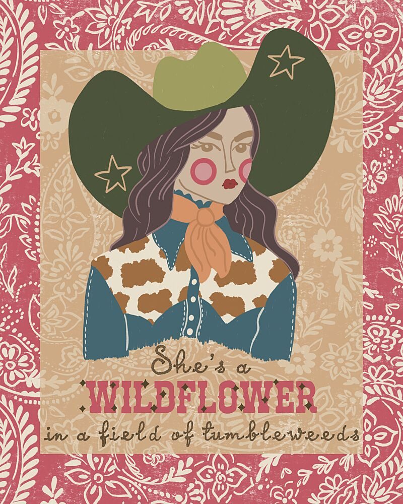 Wildflower Cowgirl art print by Radhika Modi for $57.95 CAD