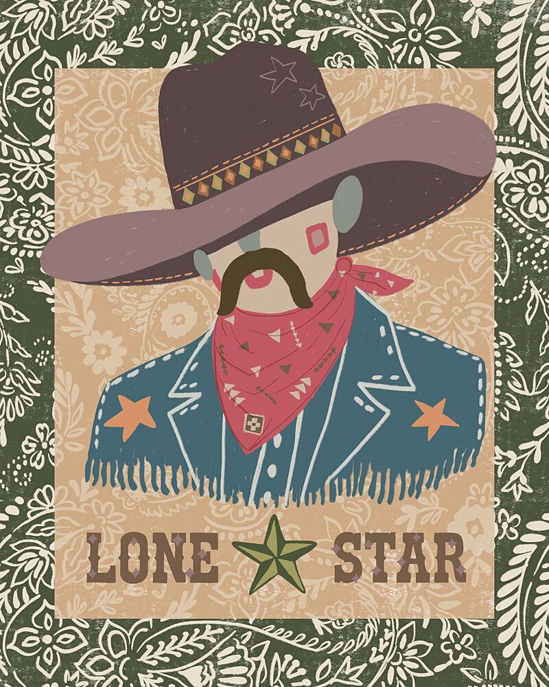 Lone Star Cowboy art print by Radhika Modi for $57.95 CAD