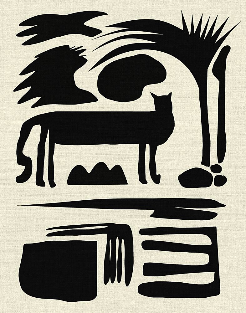 Minimalist Black Cat art print by Josie George for $57.95 CAD