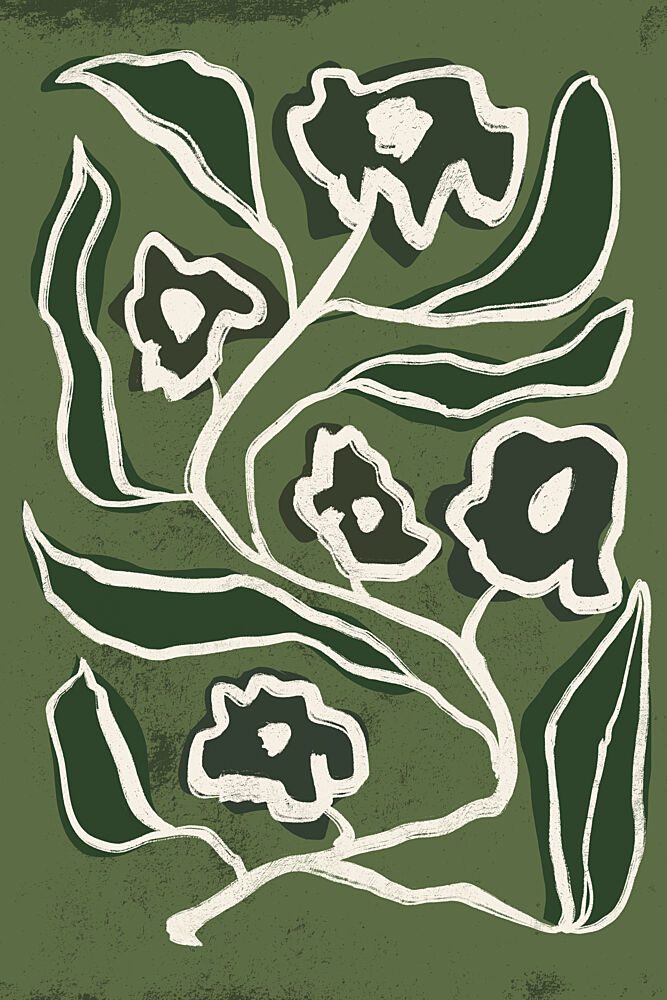 Modern Green Flowers art print by Treechild for $57.95 CAD