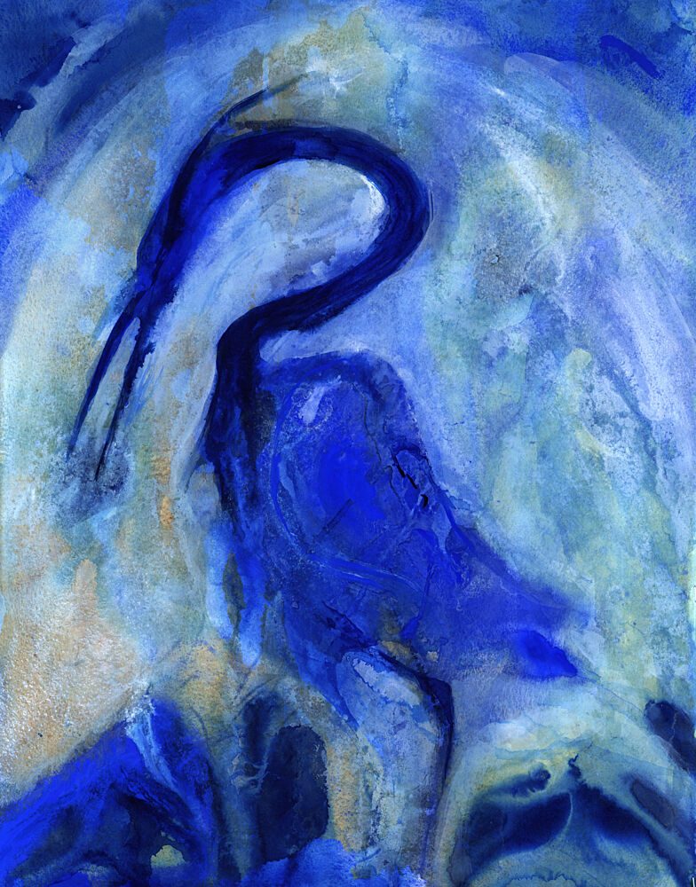 Elegant Blue Heron art print by RodMacIver for $57.95 CAD