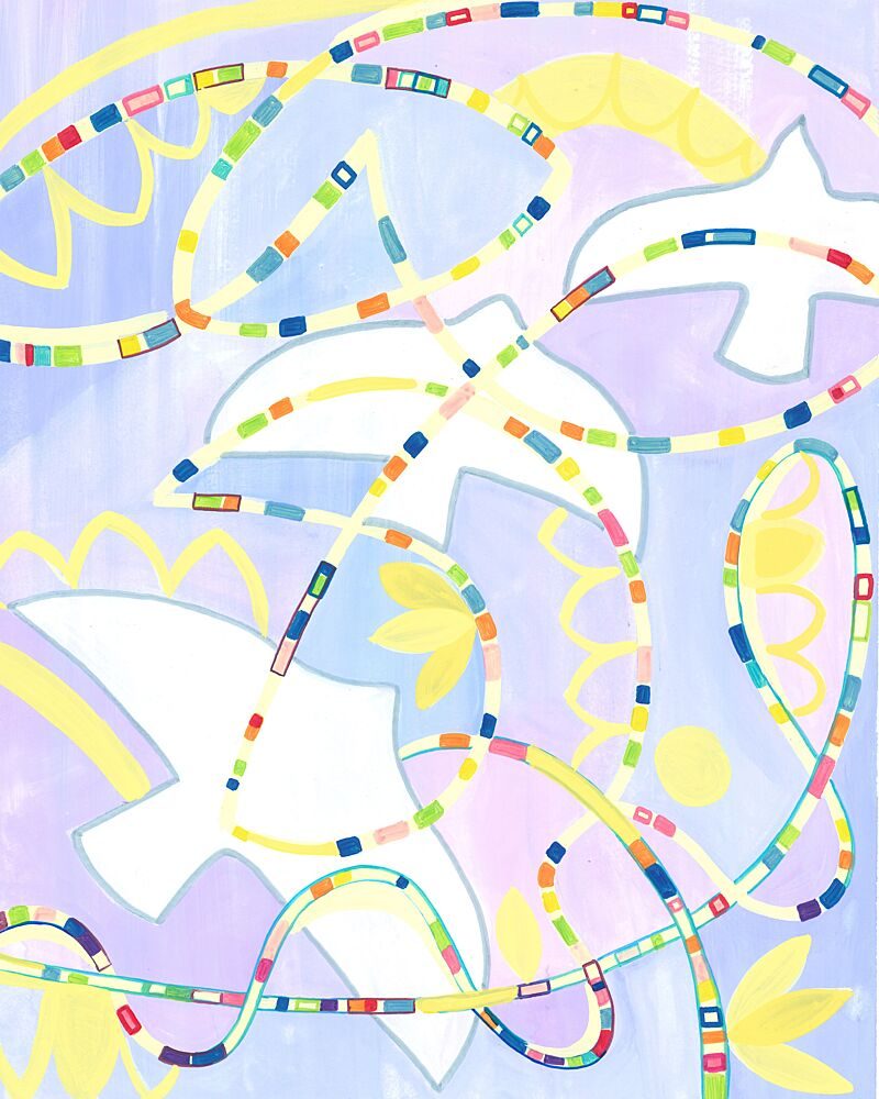 Abstract Doves Pathways art print by Isabelle Brent for $57.95 CAD