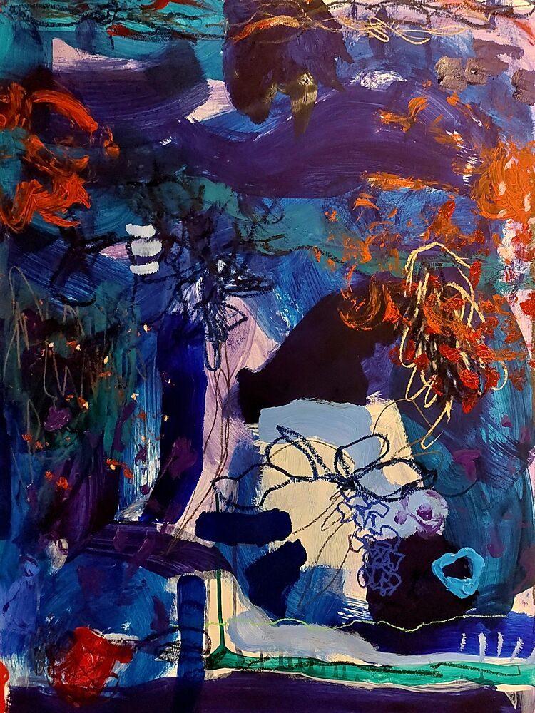 Dynamic Blue Orange art print by Monika Riethmueller for $57.95 CAD