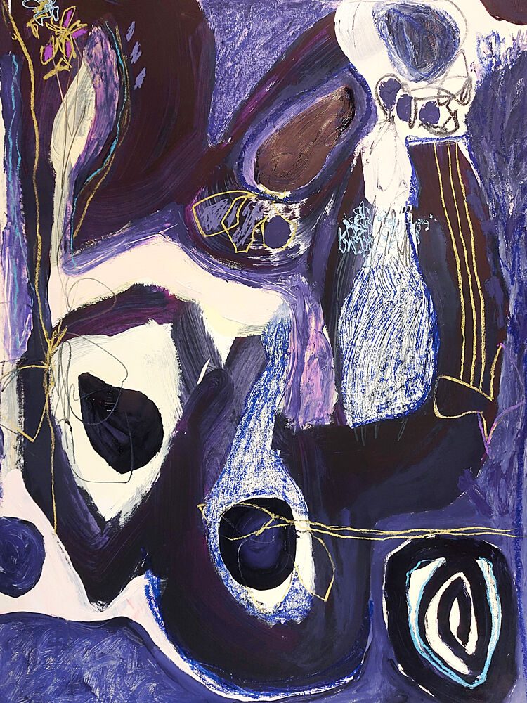 Abstract Purple Fluidity art print by Monika Riethmueller for $57.95 CAD