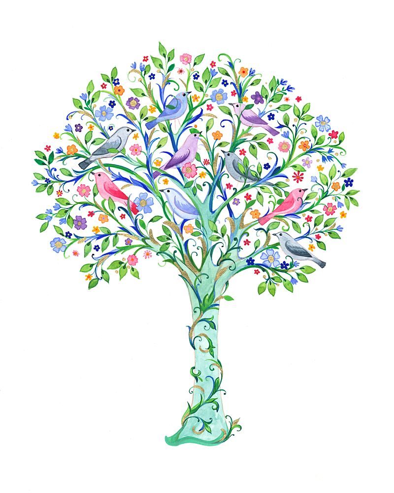 Enchanted Birds Tree art print by Isabelle Brent for $57.95 CAD