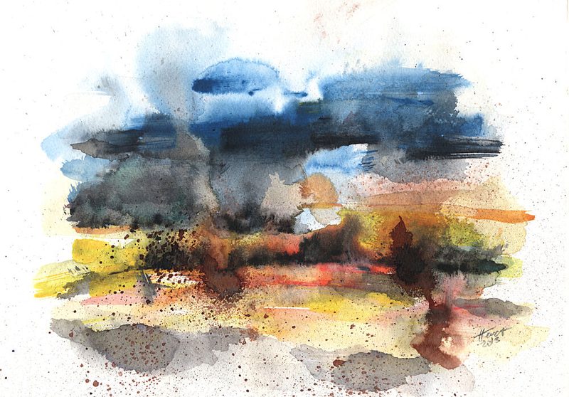 Vibrant Abstract Horizon art print by Aniko Hencz for $57.95 CAD