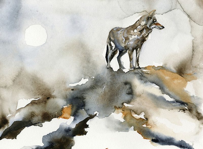 Lone Wolf Moon art print by RodMacIver for $57.95 CAD