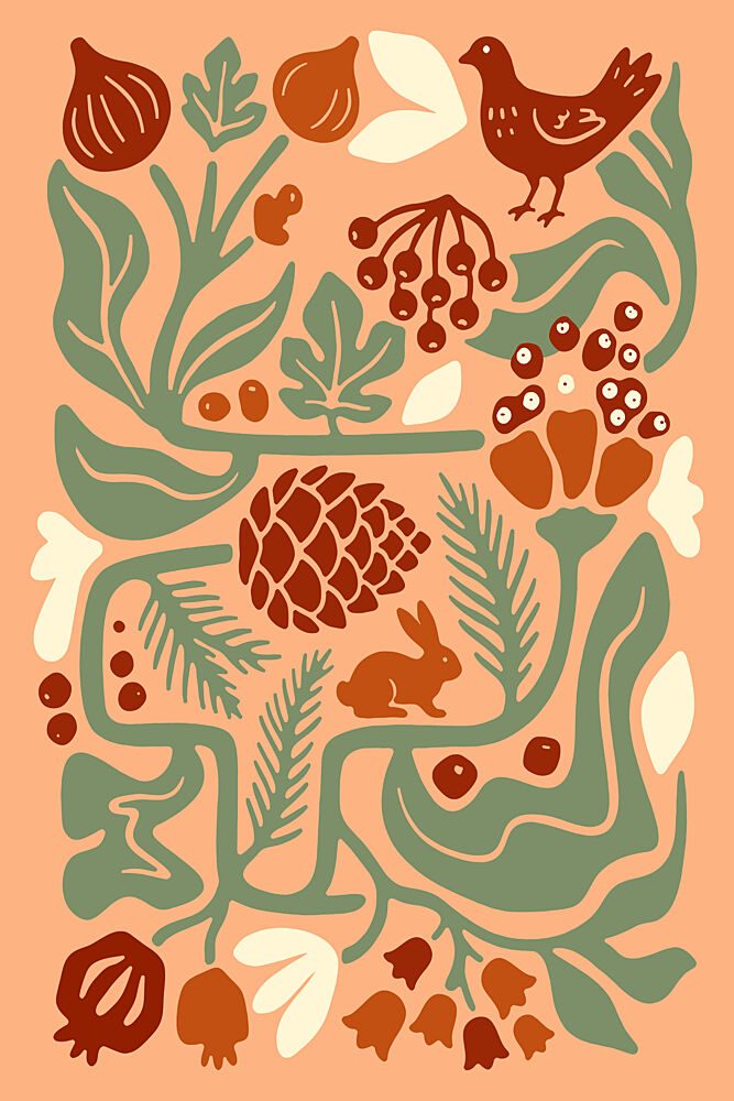 Forest Friends Autumn Bounty art print by Casa Cartissi for $57.95 CAD