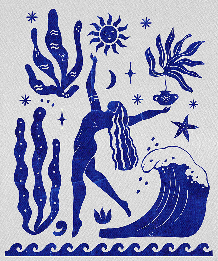 Celestial Ocean Woman art print by Petra Lizde for $57.95 CAD