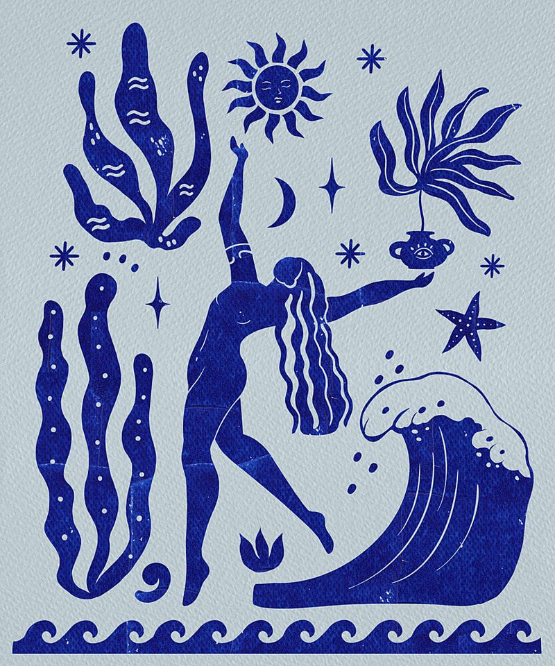 Celestial Ocean Woman art print by Petra Lizde for $57.95 CAD