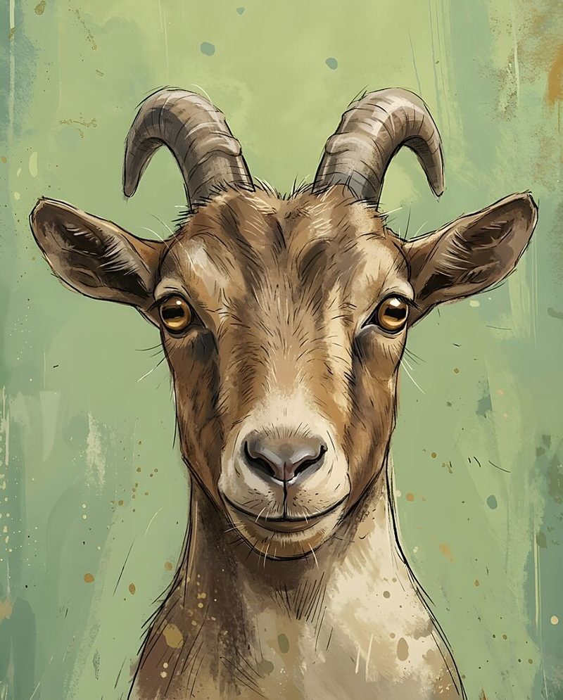 Friendly Goat Portrait art print by Hugo for $57.95 CAD