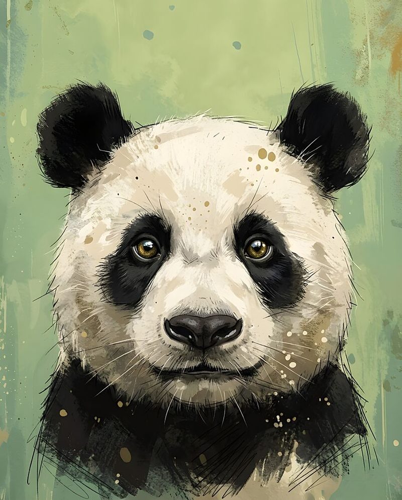 Gentle Panda Portrait art print by Hugo for $57.95 CAD