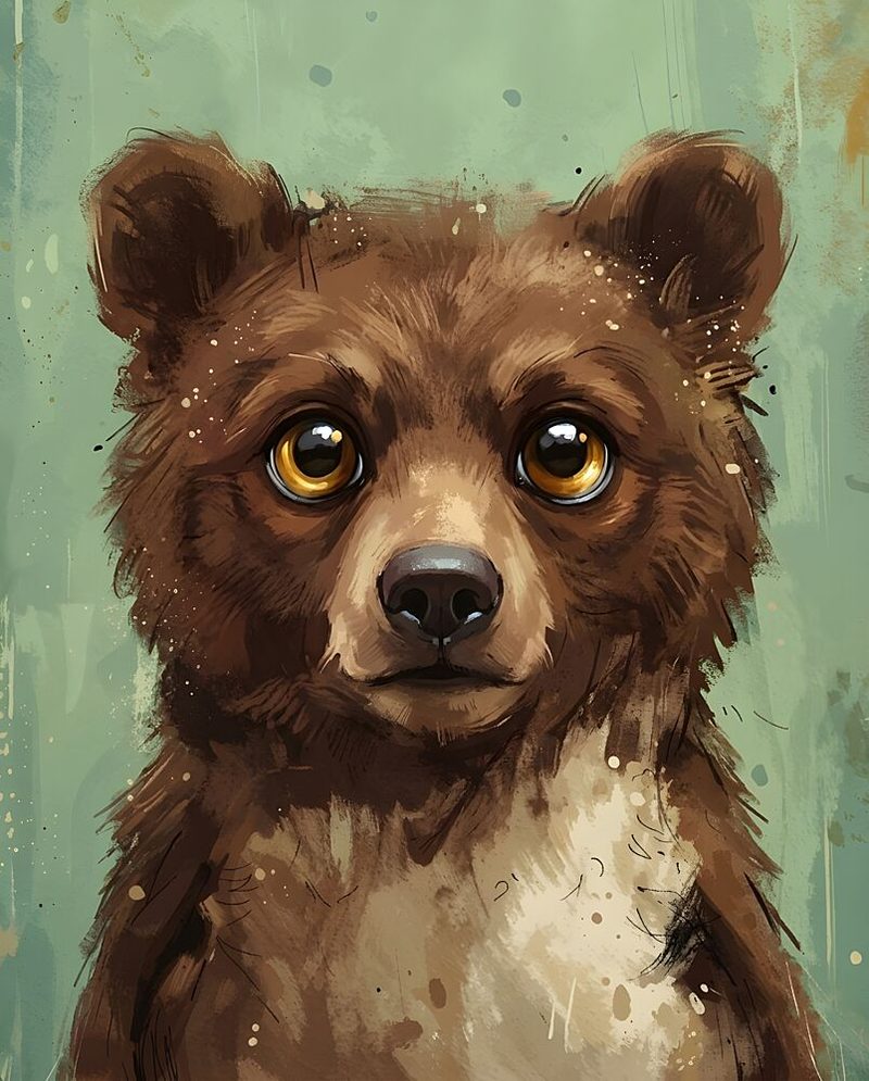 Curious Bear Cub art print by Hugo for $57.95 CAD