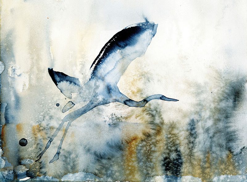 Graceful Heron Flight art print by RodMacIver for $57.95 CAD