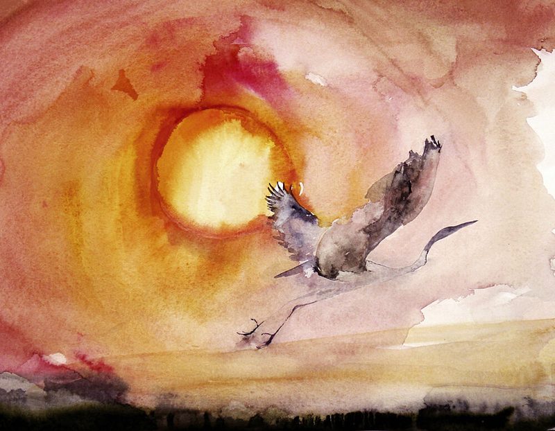 Vibrant Bird Sunset art print by RodMacIver for $57.95 CAD