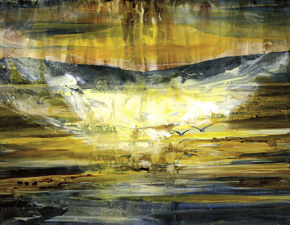 Golden Mountain Sunset art print by RodMacIver for $57.95 CAD