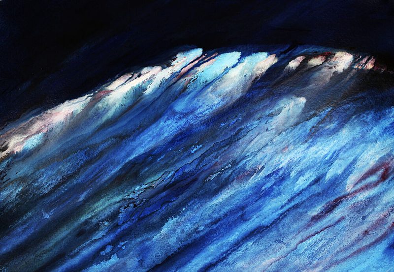 Crashing Deep Blue Wave art print by RodMacIver for $57.95 CAD