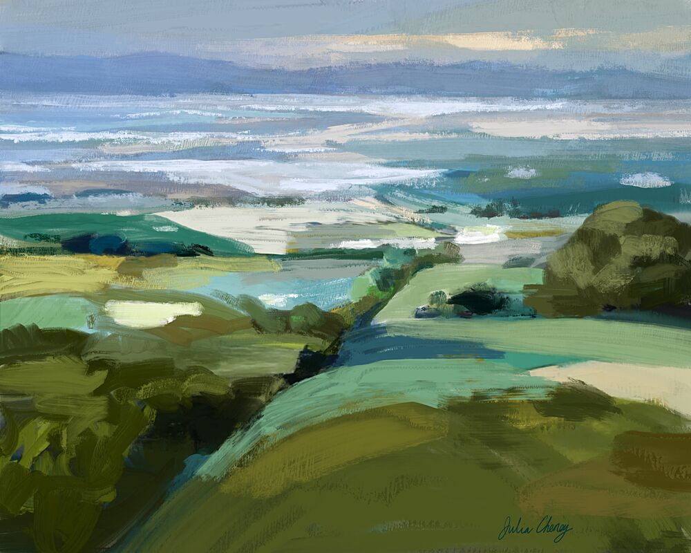Rolling Hills Ocean View art print by Julia Cheney for $57.95 CAD