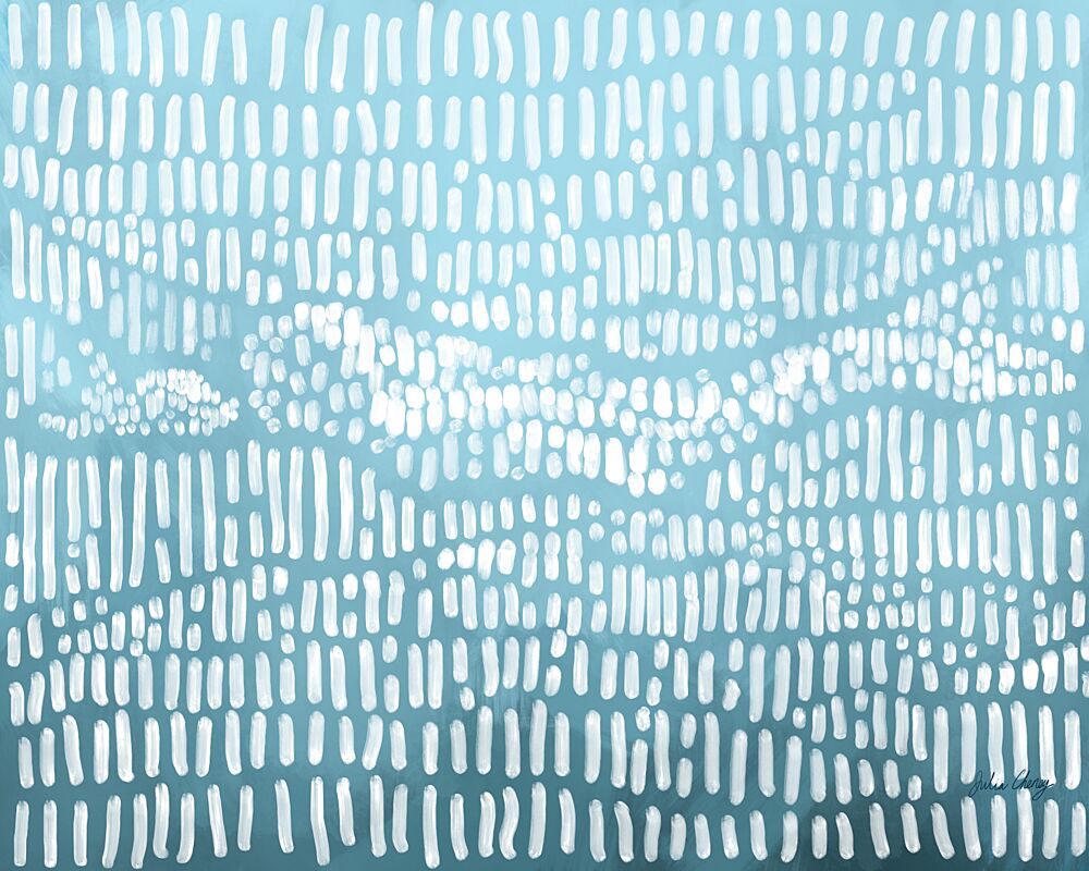 Blue Wavy Abstract art print by Julia Cheney for $57.95 CAD