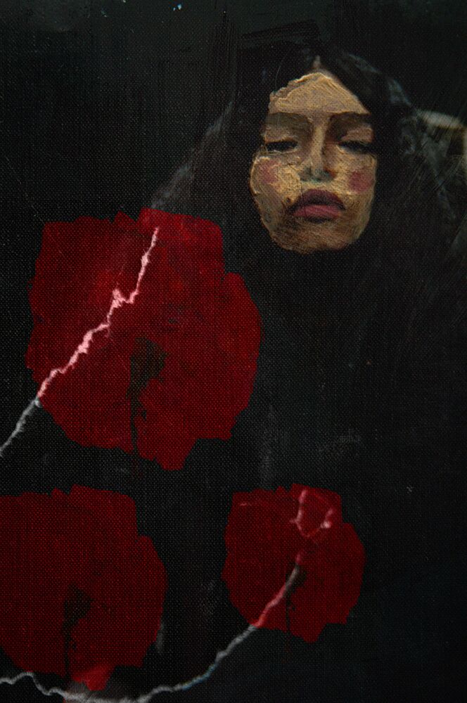 Dark Poppies Portrait art print by Christina Misuro for $57.95 CAD