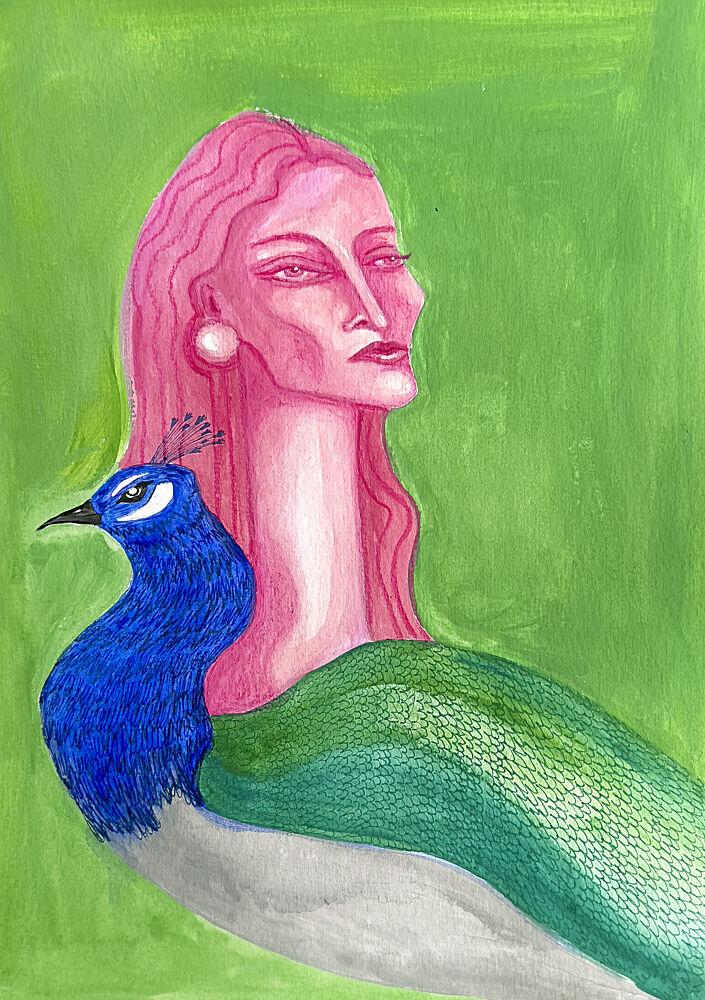 Lady and the Peacock art print by Christina Misuro for $57.95 CAD