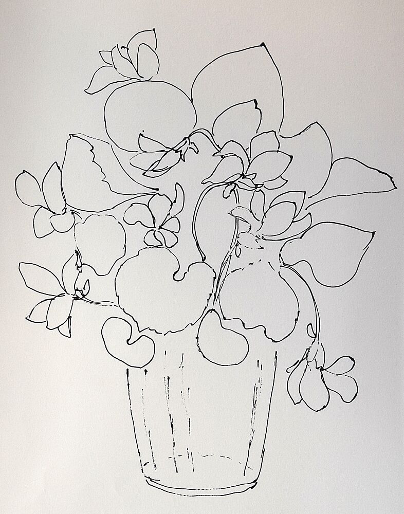 Potted Floral Sketch art print by Viktoriia Saunina for $57.95 CAD