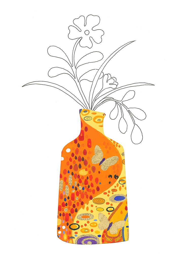 Golden Butterfly Vase art print by Isabelle Brent for $57.95 CAD