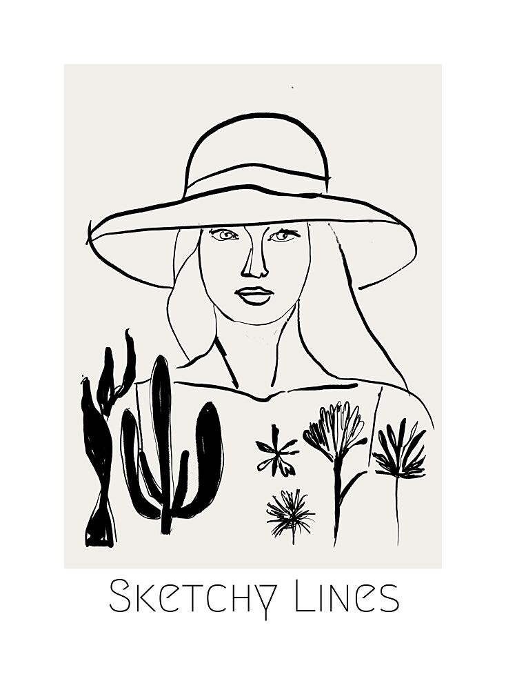 Bohemian Woman Sketch art print by Beate Tubach for $57.95 CAD