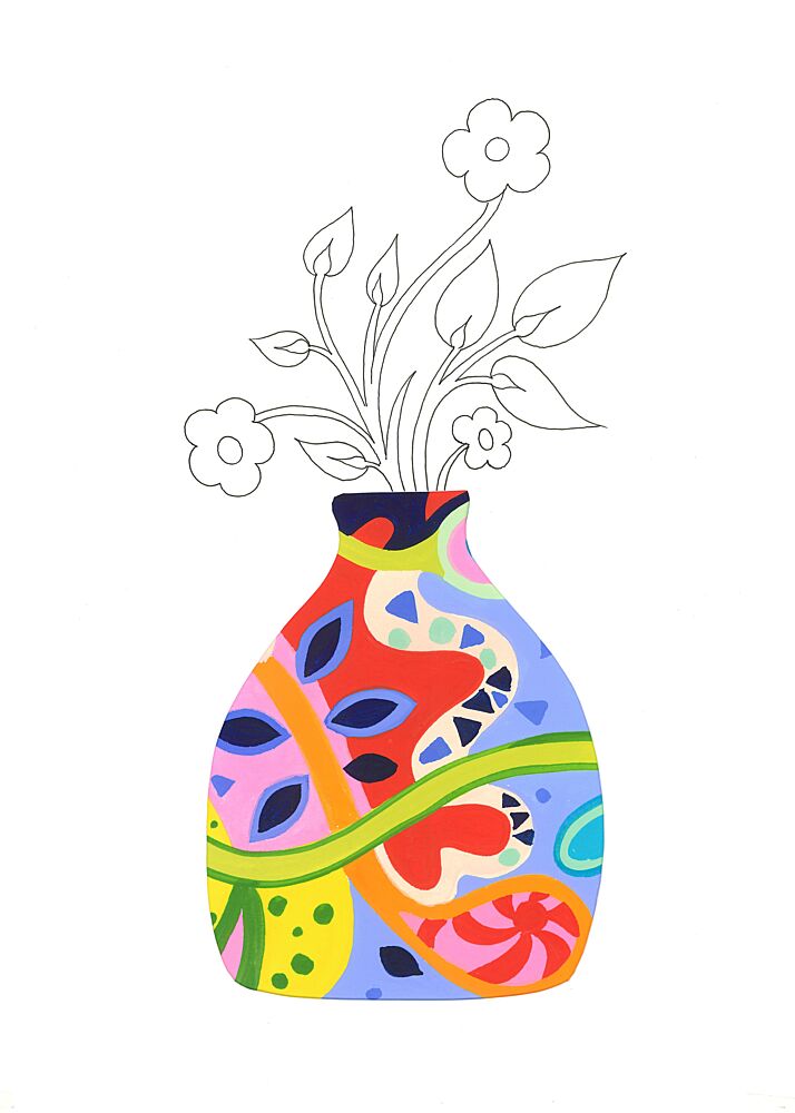 Colorful Floral Vase art print by Isabelle Brent for $57.95 CAD