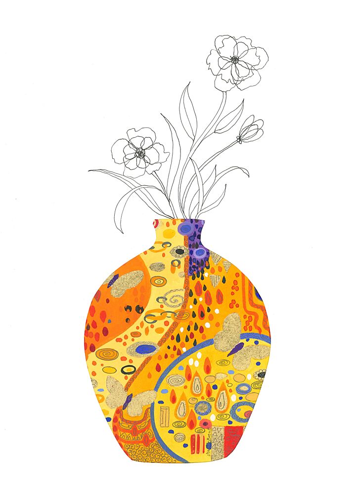 Golden Patterned Vase art print by Isabelle Brent for $57.95 CAD