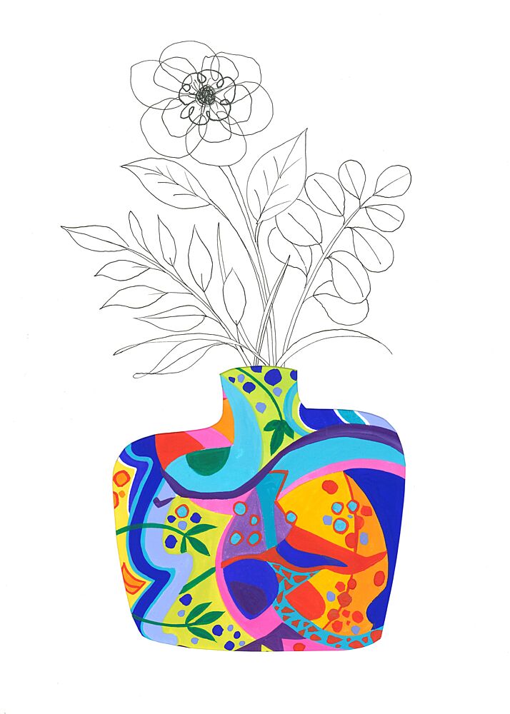 Colorful Abstract Vase art print by Isabelle Brent for $57.95 CAD