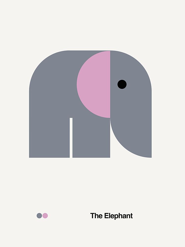 Minimalist Grey Elephant art print by David Vineis for $57.95 CAD